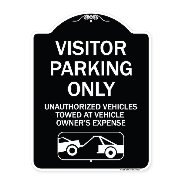 Parking Restriction Visitor Parking Only Unauthorized Vehicles Towed at Owner Expense, BW-1824-23367